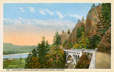 Shepperd's Dell Bridge postcard