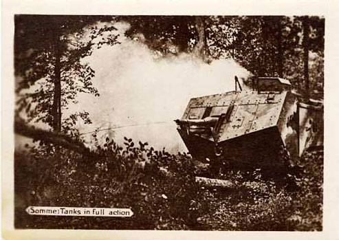 A tank shown in action in a wooded area.