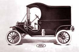 Drawinig of 1912 Ford Model T with canopy