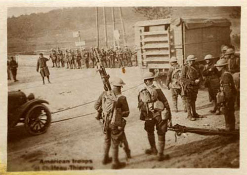 American soldiers moving equipment