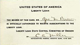 United State of America, Liberty loan card