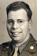 Photo of Don Griffith in military uniform & wearing glasses.