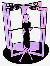 Drawing of woman walking through revolving doors. The 4 doors have printed on them: Infection, Arrest, Courts, Treatment