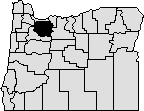 map of oregon with Clackamas county blacked out in northwest area
