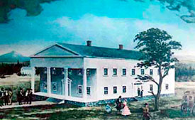 Drawing of the 1855 capitol building.