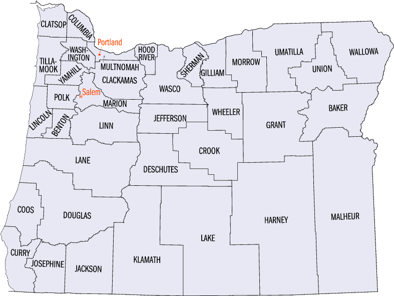 map of oregon counties