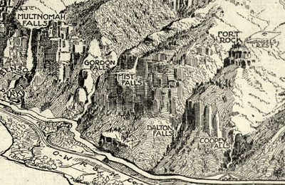 1923 pictorial map POSTER Columbia River Highway Portland Oregon 0023bm 