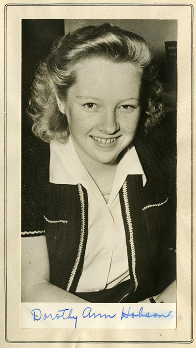 Photo of Dorothy Anne Hobson as a young girl with fair hair.