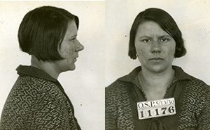 Mug shot of Mary Smith with prisoner number 11176