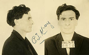 Mug shot of P.T. Kirby with prisoner number 9870