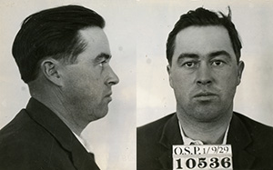 Mug shot of Harold Wilson with prisoner number 10536.