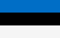 Estonia flag has horizontal tricolor of cornflower blue, black and white.
