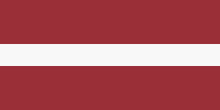 Latvia flag has 3 horizontal stripes: wider red stripes are at the top and bottom and a narrower white stripe in between.