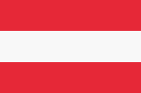 Austria flag has 3 horizontal stripes where the middle one is white and the other 2 are red.