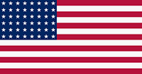 United States flag of 1920 has 48 stars on blue background in upper left quarter. The rest of the flag consists of 13 alternating red and white stripes, horizontal.
