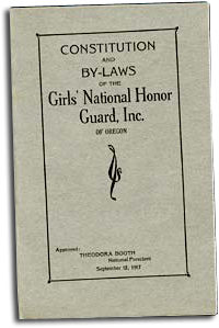 Cover of Constitution and by-laws of the Girls' National Honor Guard Inc. of Oregon