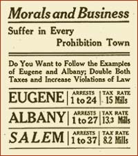 Poster reads: Morals and Business Suffer in Every Prohibition Town
