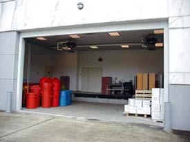 View of the loading dock at the State Archives.