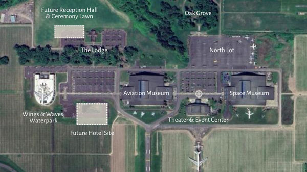 Map of Evergreen Aviation and Space Museum property.