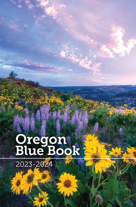 Cover of the Oregon Blue book  for 2023-2024