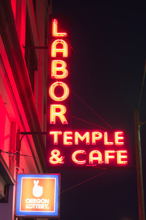 neon sign in Astoria
