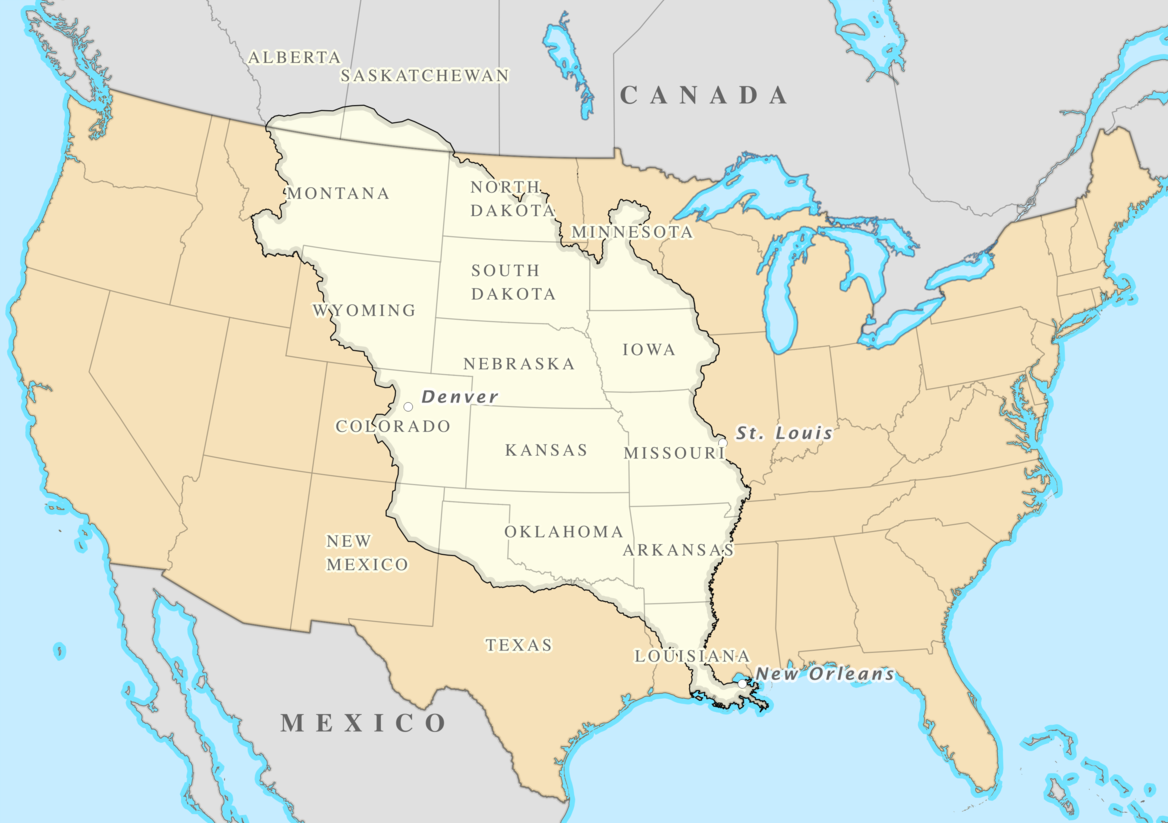 map of the Louisiana Purchase