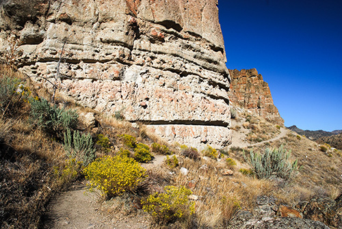 Rock outcropping at the John day Fossil Beds National Monument.