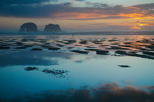 Pacific Ocean with Twin Rocks in background