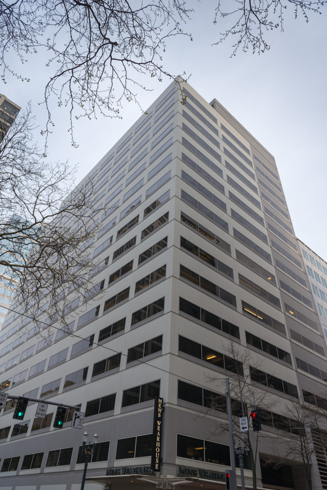 the Pacific Center, a multi‑story office building in downtown Portland, Oregon.