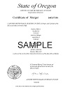 Sample certificate of merger.