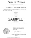 Sample certificate for name change