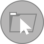 Icon of paper folder with an arrow pointing at it.